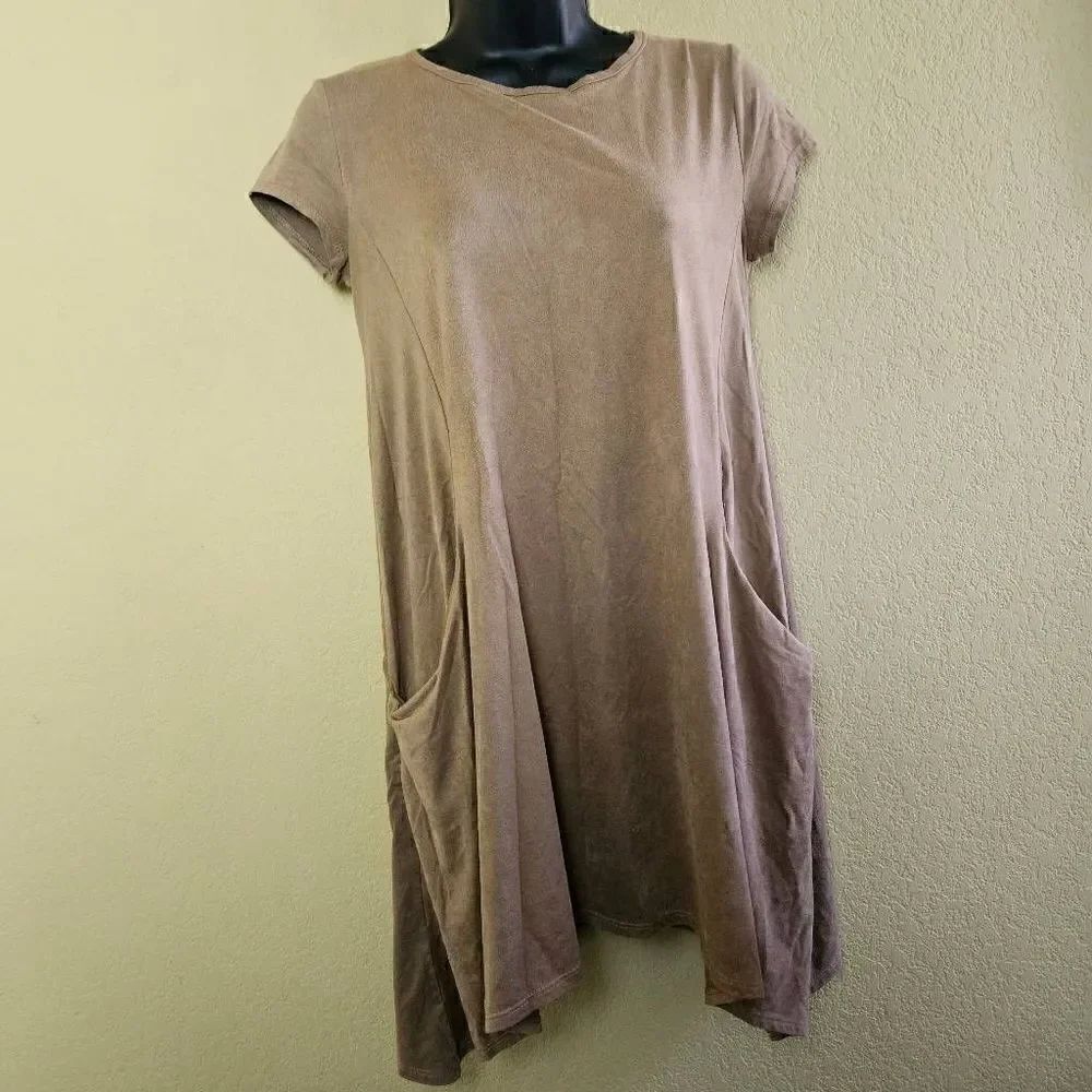 Enough About Me Faux Suede Dress